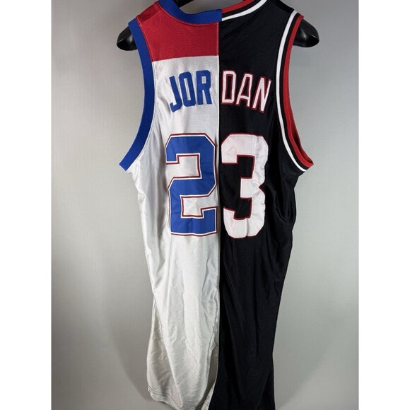 Mitchell And Ness Hardwood MICHAEL JORDAN Bulls/Bullets 23 Split Jersey SZ XL - Picture 8 of 12